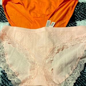 Victoria's Secret Lace Panties Set - Orange and Pink 2 pairs